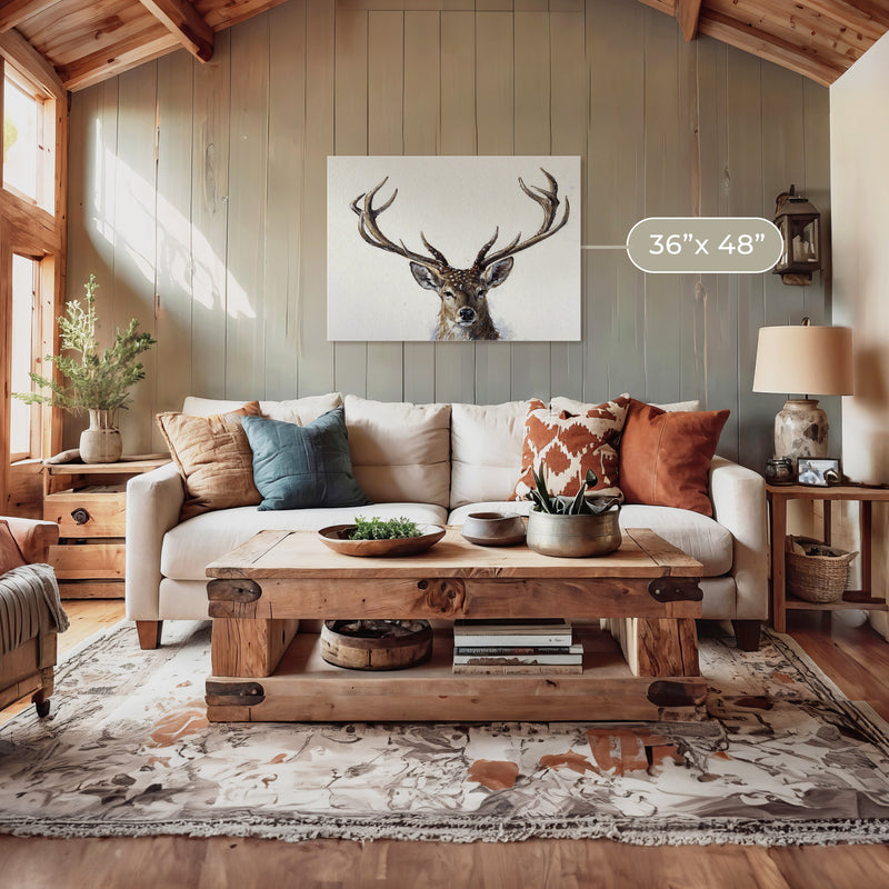 Buck with Antlers Wildlife Art - Sage and Rose Prints