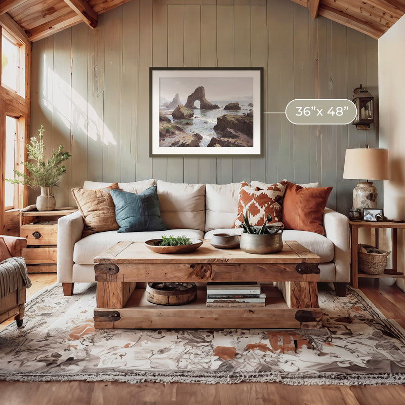 Coastal Rock Arches No2 - Sage and Rose Prints