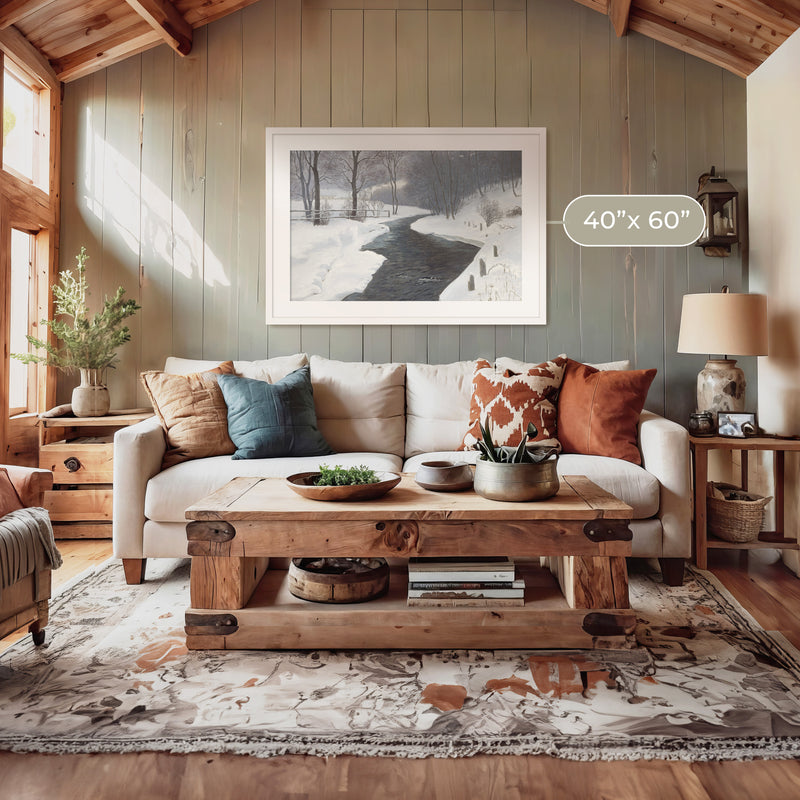 Winter Landscape Forest Painting - Sage and Rose Prints