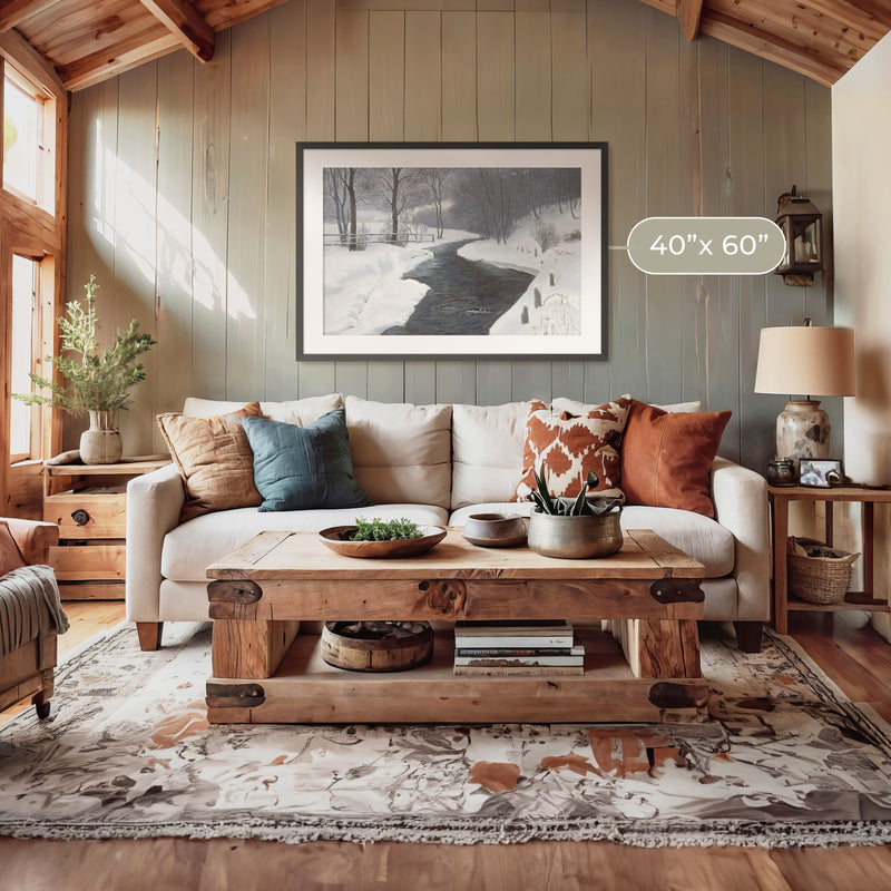 Winter Landscape Forest Painting - Sage and Rose Prints