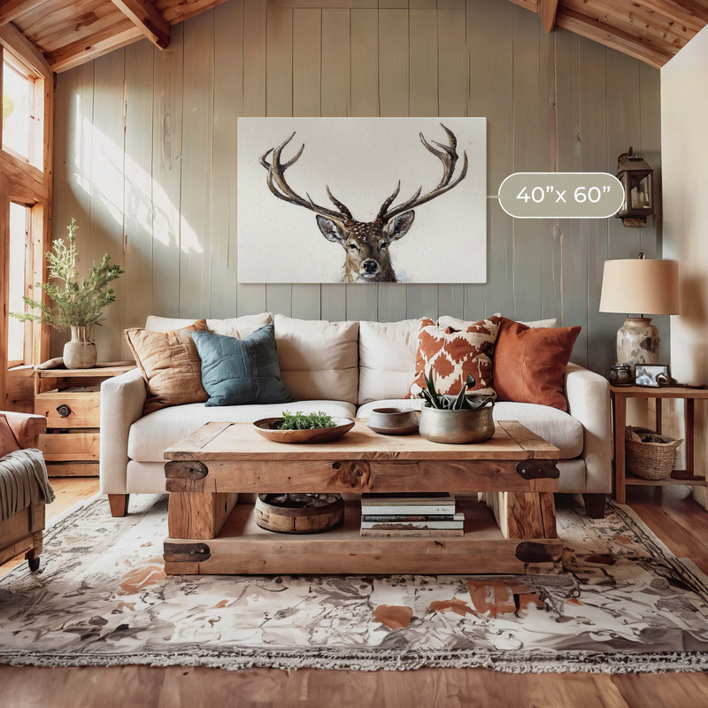 Buck with Antlers Wildlife Art - Sage and Rose Prints