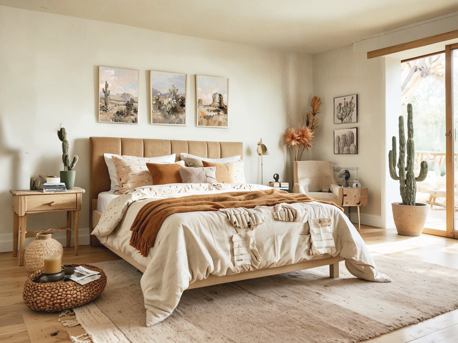 Arte del desierto en 3 paneles