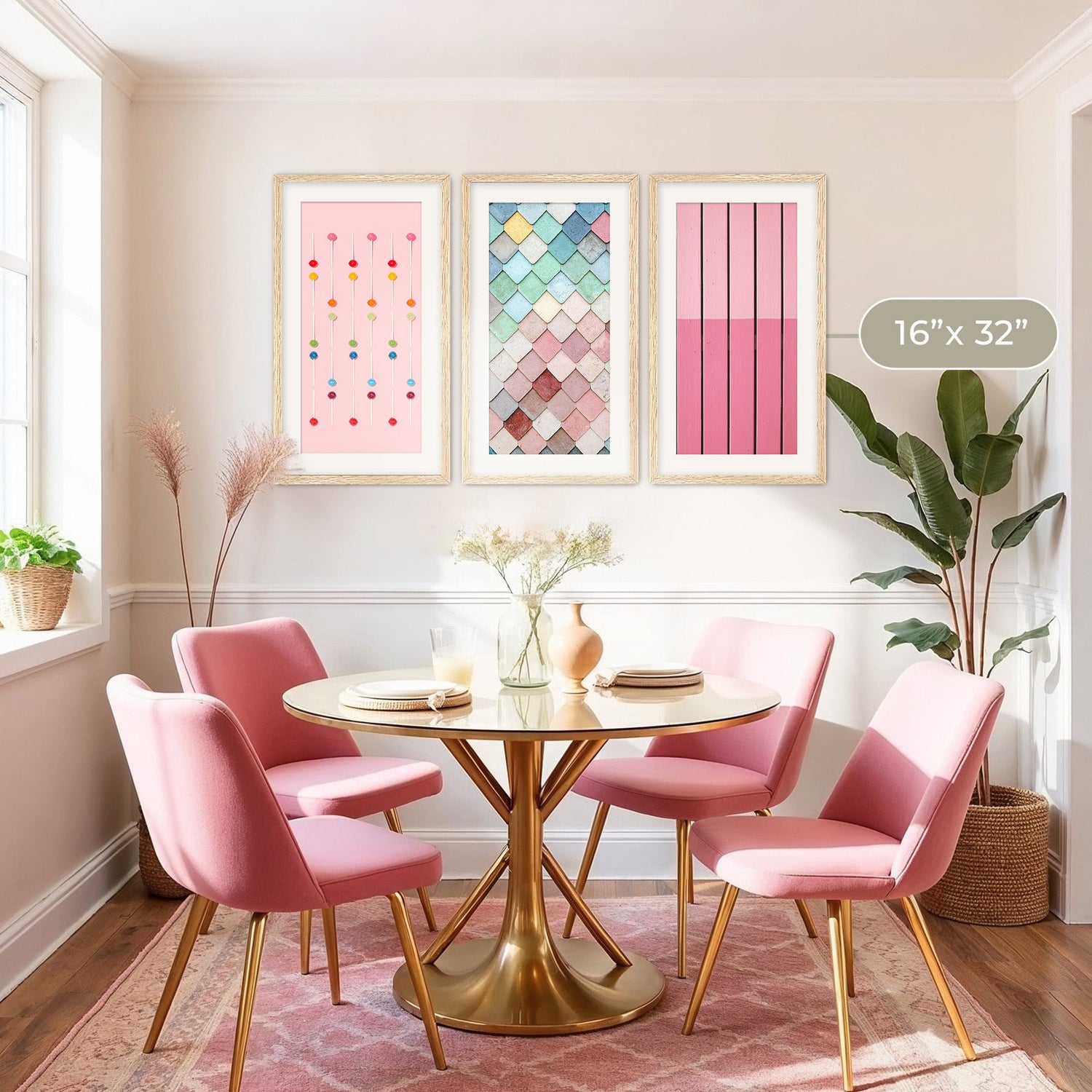 Pink Wall Designs Art Sets
