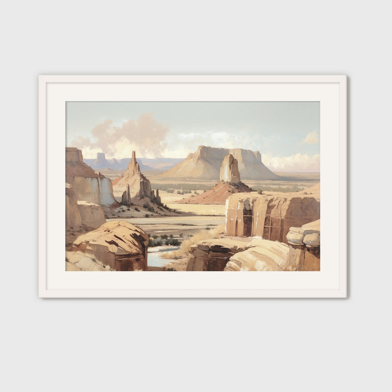 Desert Landscape in Pastel Colors - Sage and Rose Prints