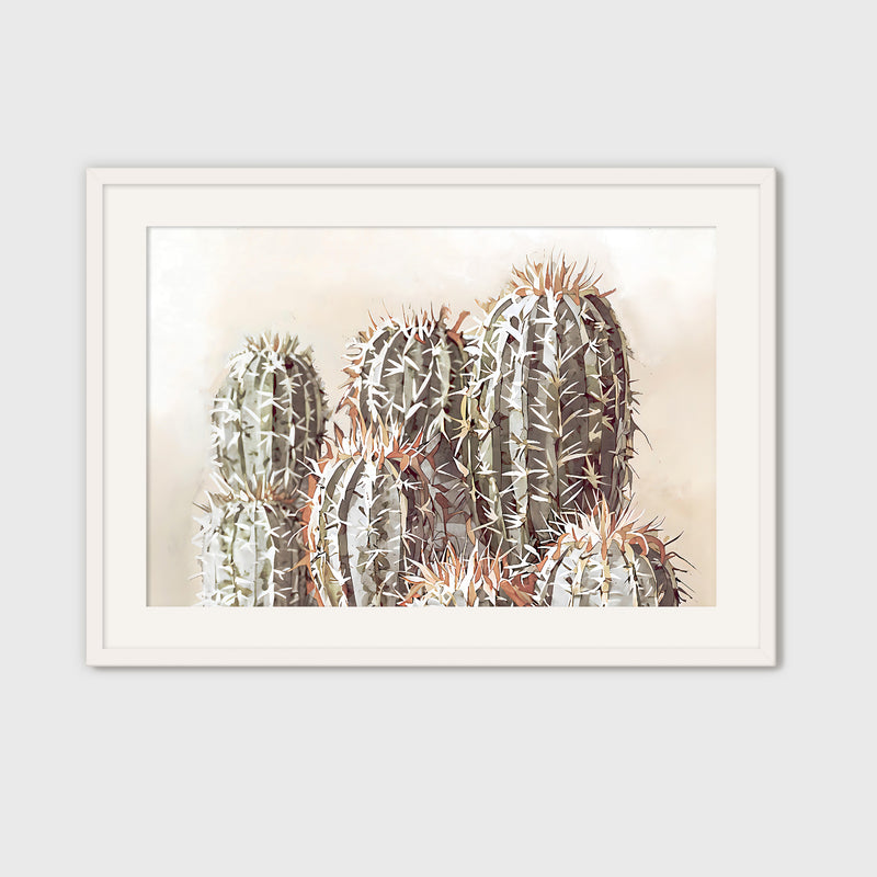Cactus Watercolor in Olive Green - Sage and Rose Prints