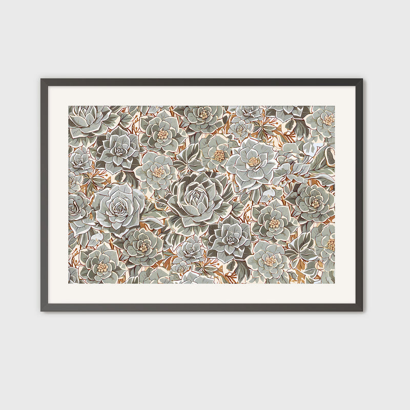 Geometric Succulent Wall Art - Sage and Rose Prints