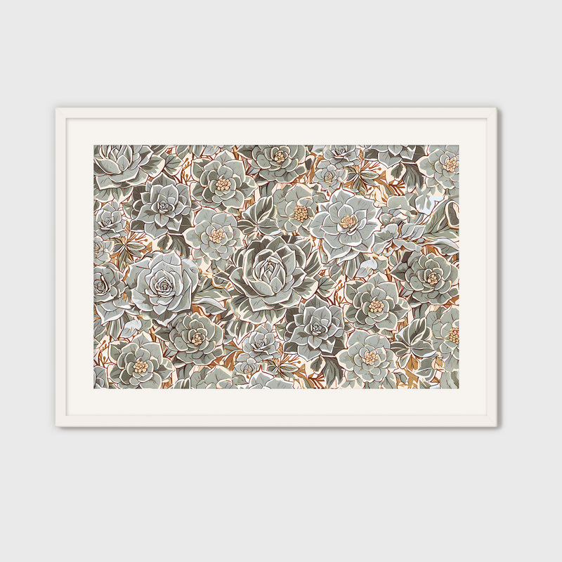 Geometric Succulent Wall Art - Sage and Rose Prints