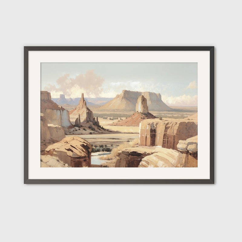 Desert Landscape in Pastel Colors - Sage and Rose Prints