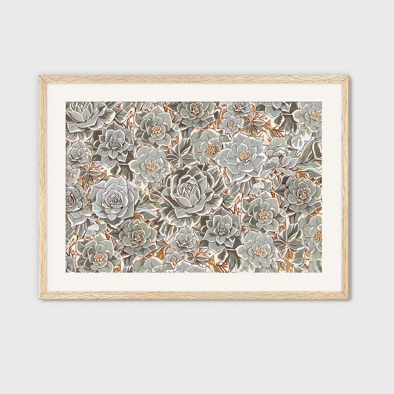 Geometric Succulent Wall Art - Sage and Rose Prints