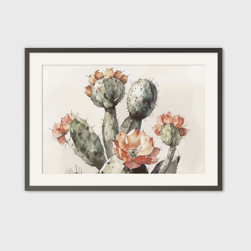 Flowering Cactus Watercolor - Sage and Rose Prints