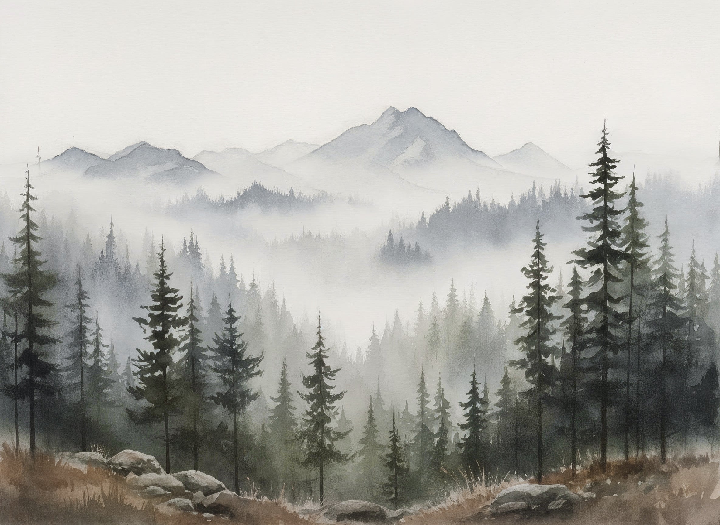 AK-10-1b.3-Misty Mountains Watercolor - Sage and Rose Prints