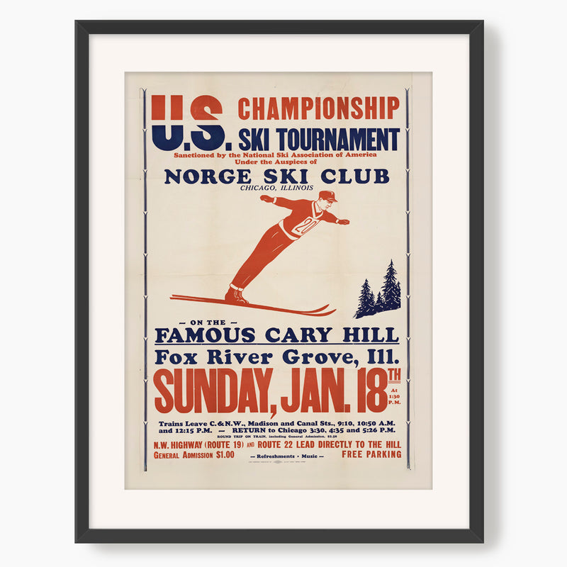 Retro Ski Poster - Nordic Ski - Sage and Rose Prints