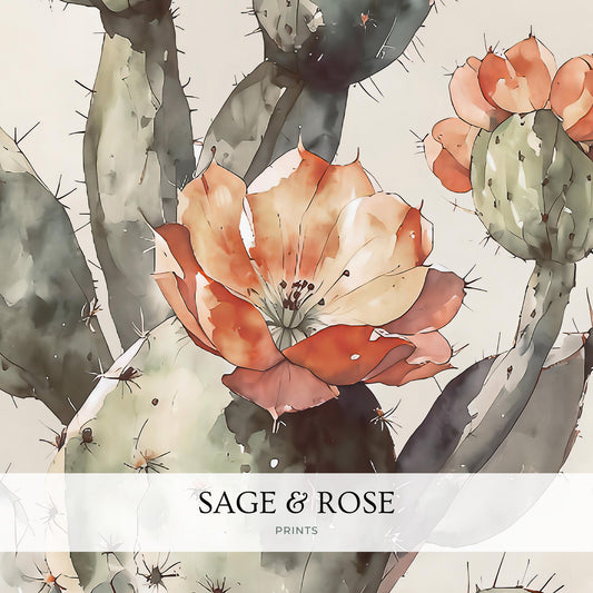 Cactus Painting 07-1x - Sage and Rose Prints