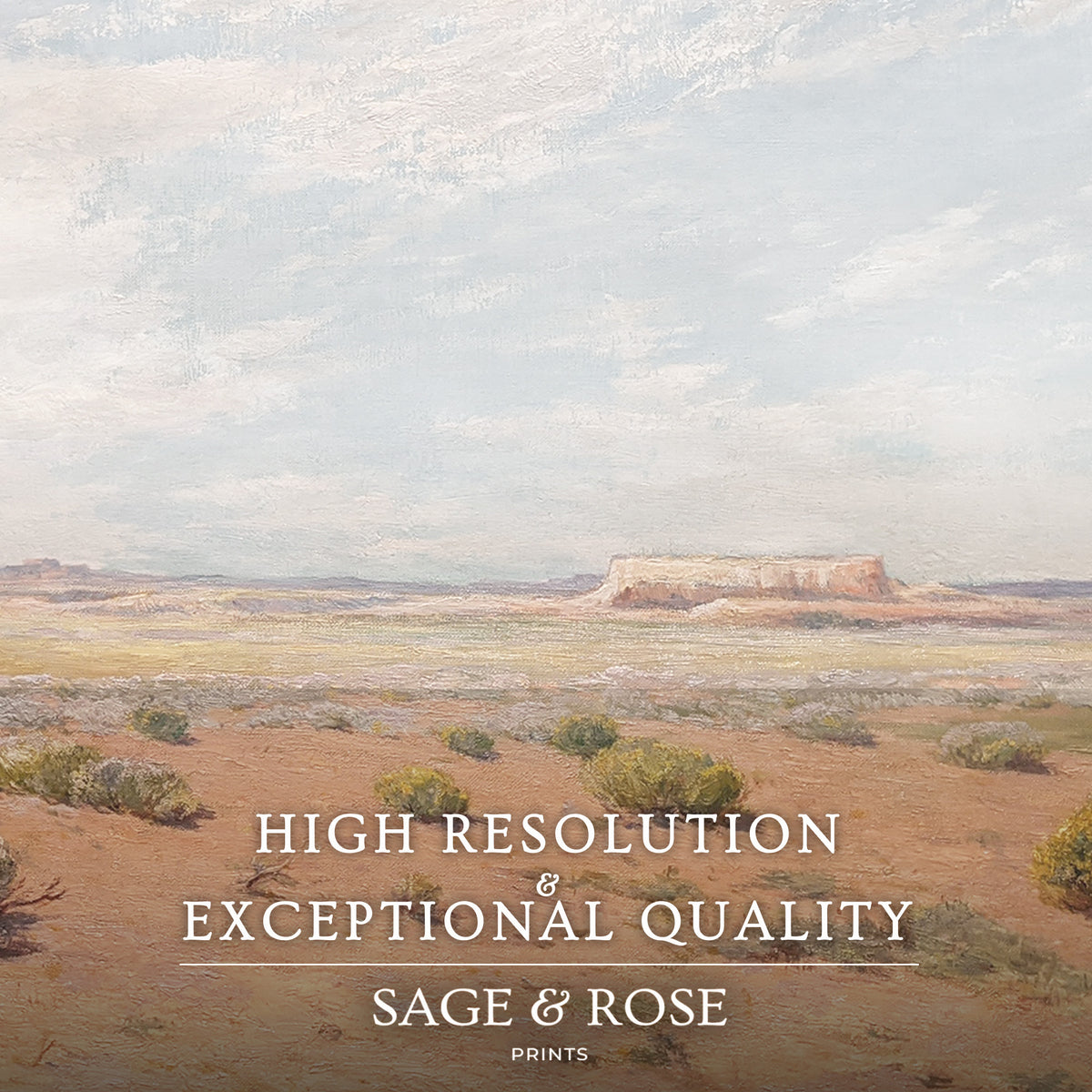Bright Desert Landscape Triptych - Sage and Rose Prints