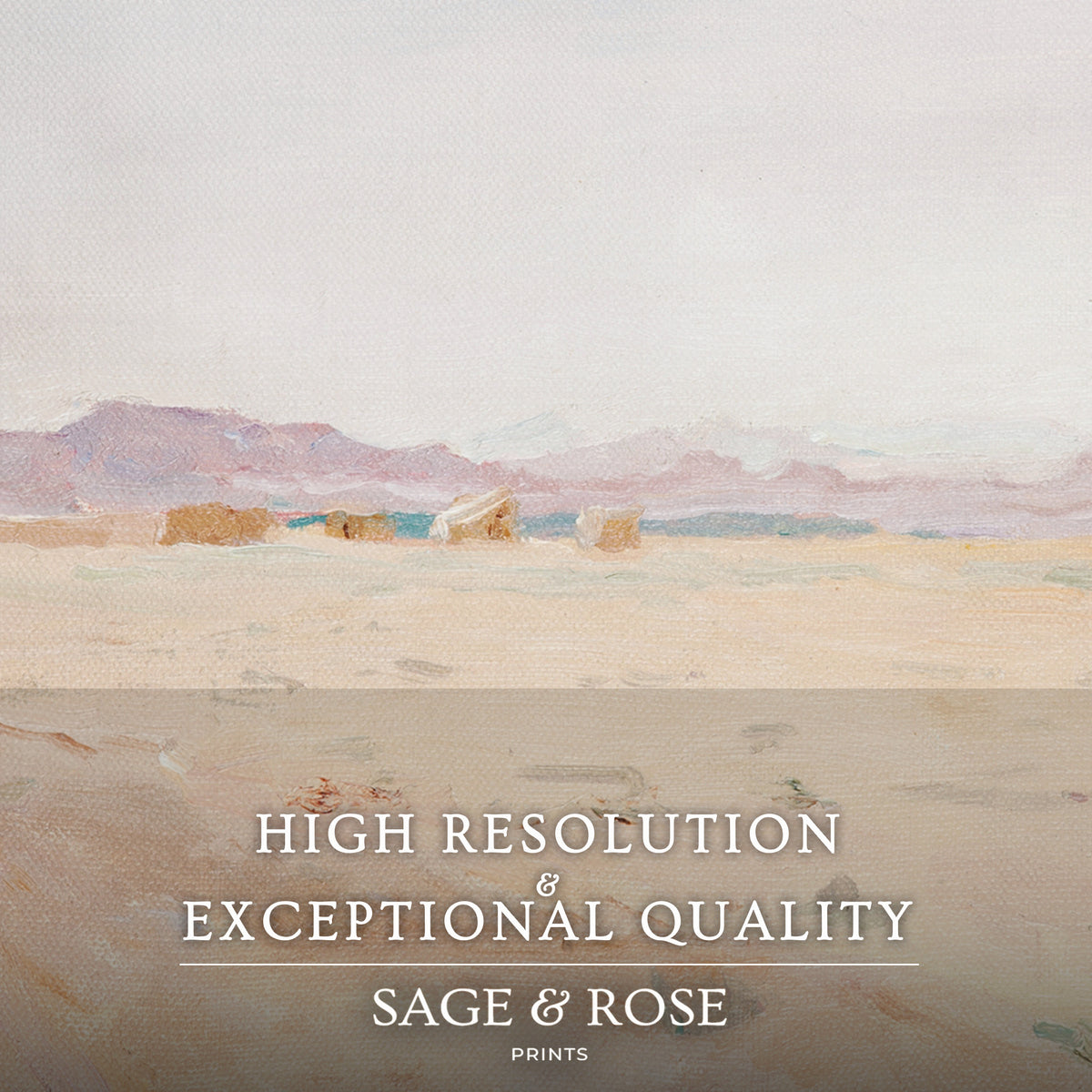 Desert Painting in Pastel Colors 2-Panel Set - Sage and Rose Prints