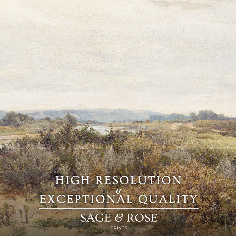 3 Piece Desert Painting with Sage Brush - Sage and Rose Prints