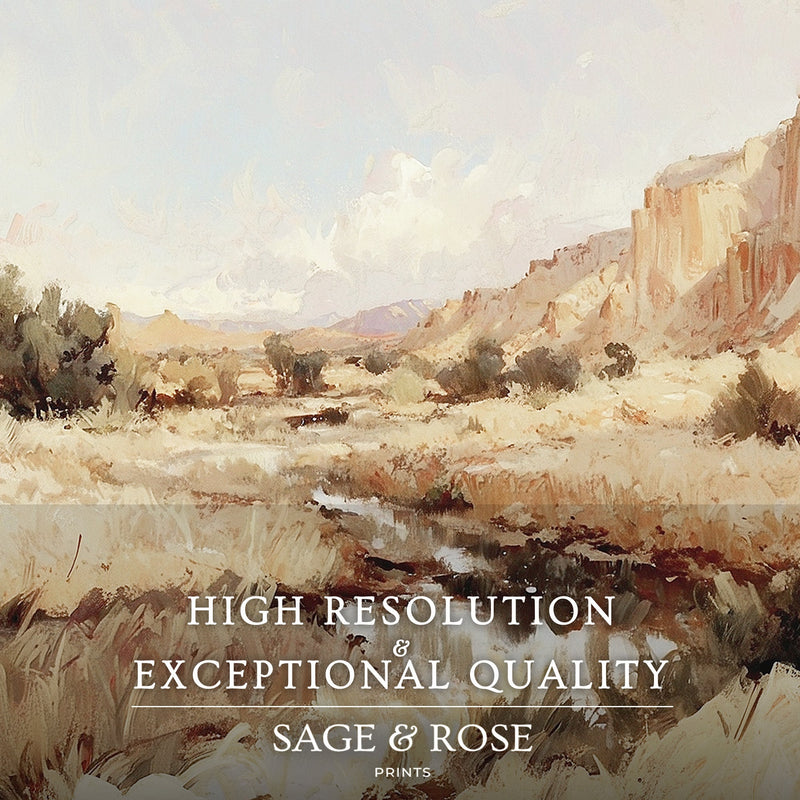 Desert Landscape Triptych in Burnt Orange and Tan - Sage and Rose Prints