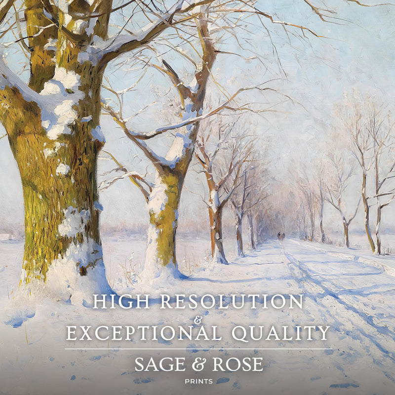 Sunny Winter Landscape Painting - Sage and Rose Prints