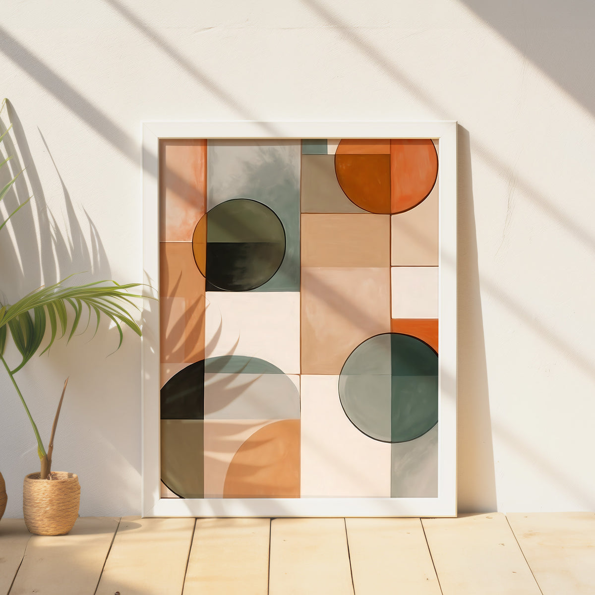Green and Orange Mid Century Print - Sage and Rose Prints