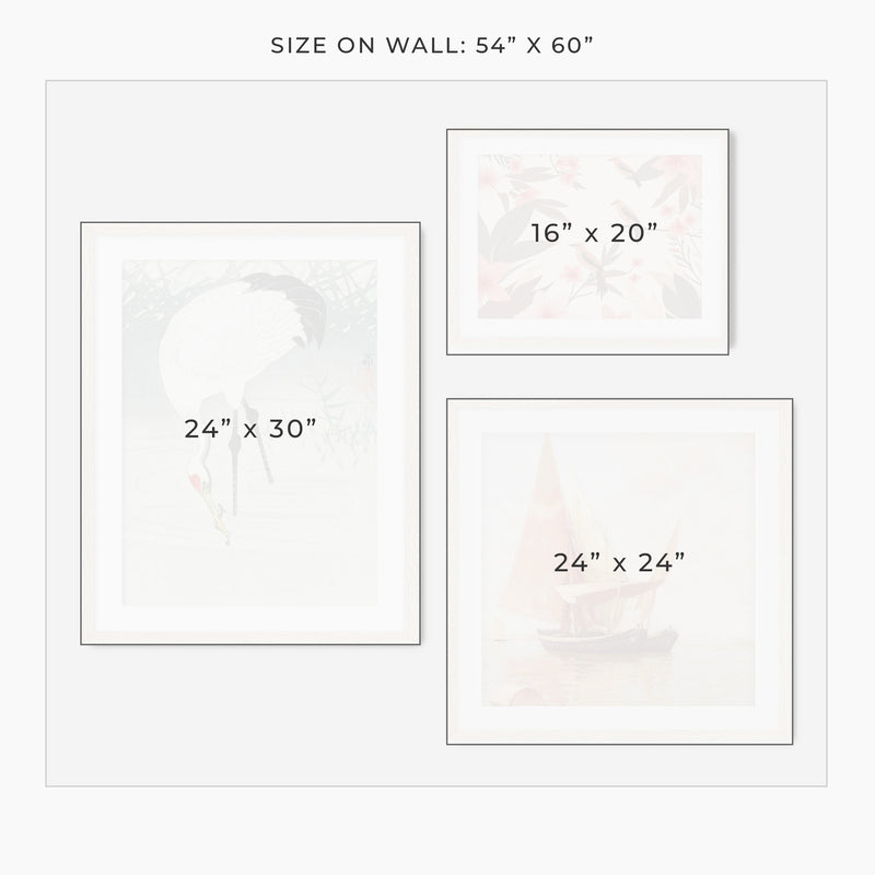 3 Piece Coastal Gallery Wall - Sage and Rose Prints