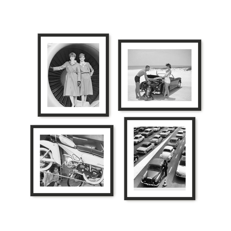 Black and White Retro 9-Piece Gallery - Sage and Rose Prints