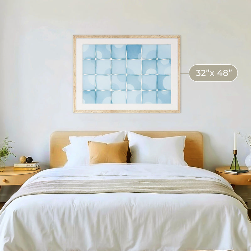 Coastal Blue Tile Motif - Sage and Rose Prints