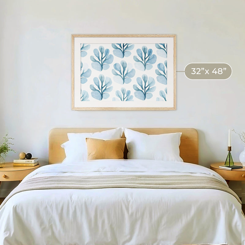 Powder Blue Organic Florals - Sage and Rose Prints