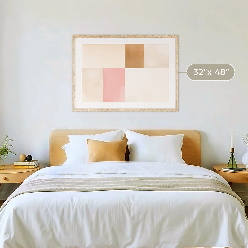 Modern Minimalist Tan and Pink Art - Sage and Rose Prints