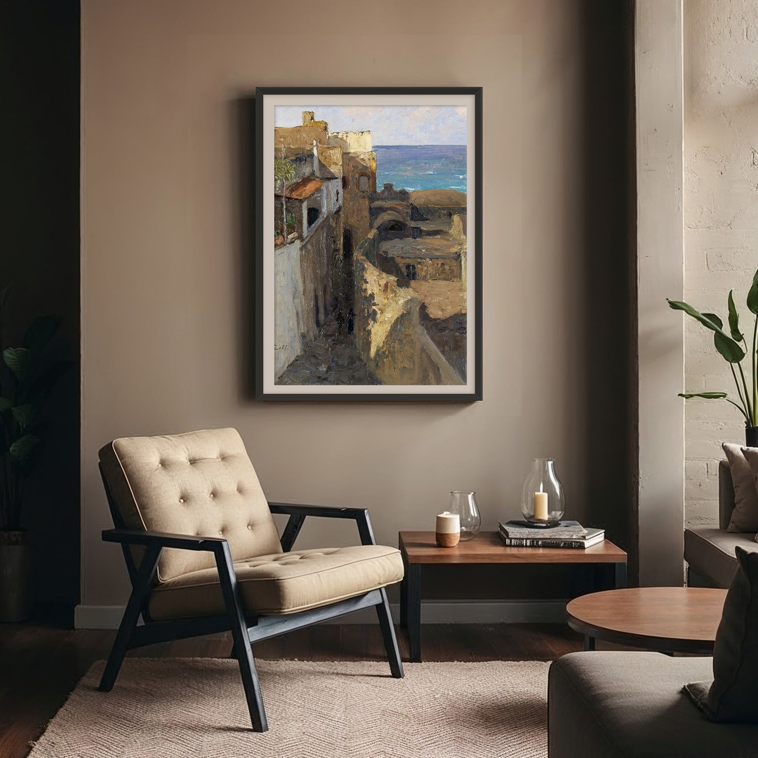 Coastal Mediterranean Village No2 - Sage and Rose Prints