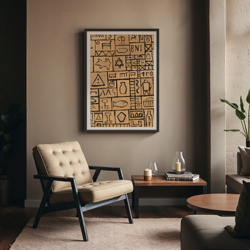 Sandstone Pictograph Art No2 - Sage and Rose Prints