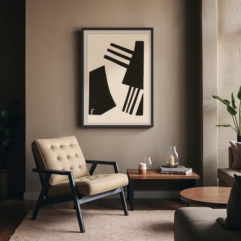 Black and White Shapes Art Print - Sage and Rose Prints