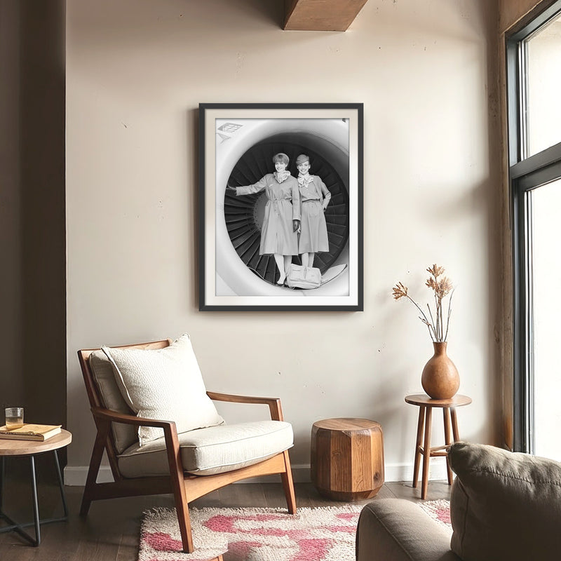 Stylish Flight Attendants Nostalgic Photo No1 - Sage and Rose Prints