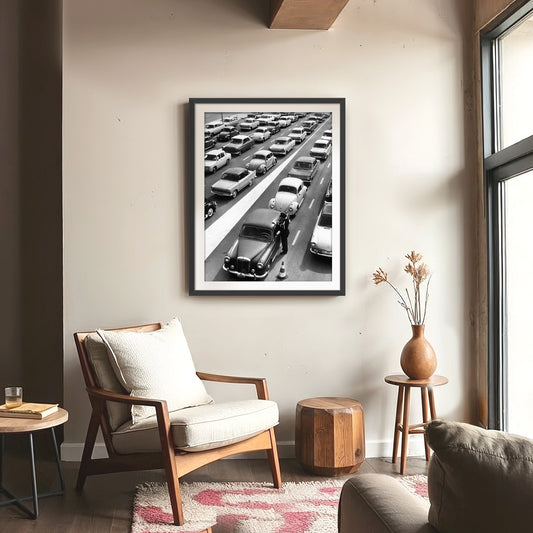 Classic Cars Black and White Photo No1 - Sage and Rose Prints