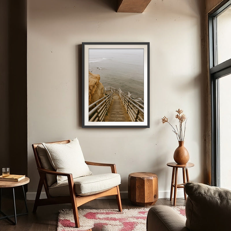 Staircase to Sea - Sage and Rose Prints