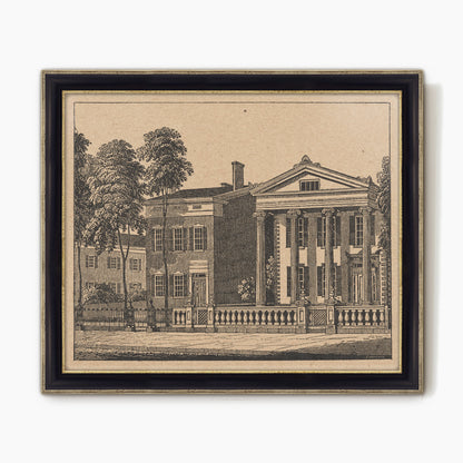 Vintage Colonial House Illustration - Sage and Rose Prints