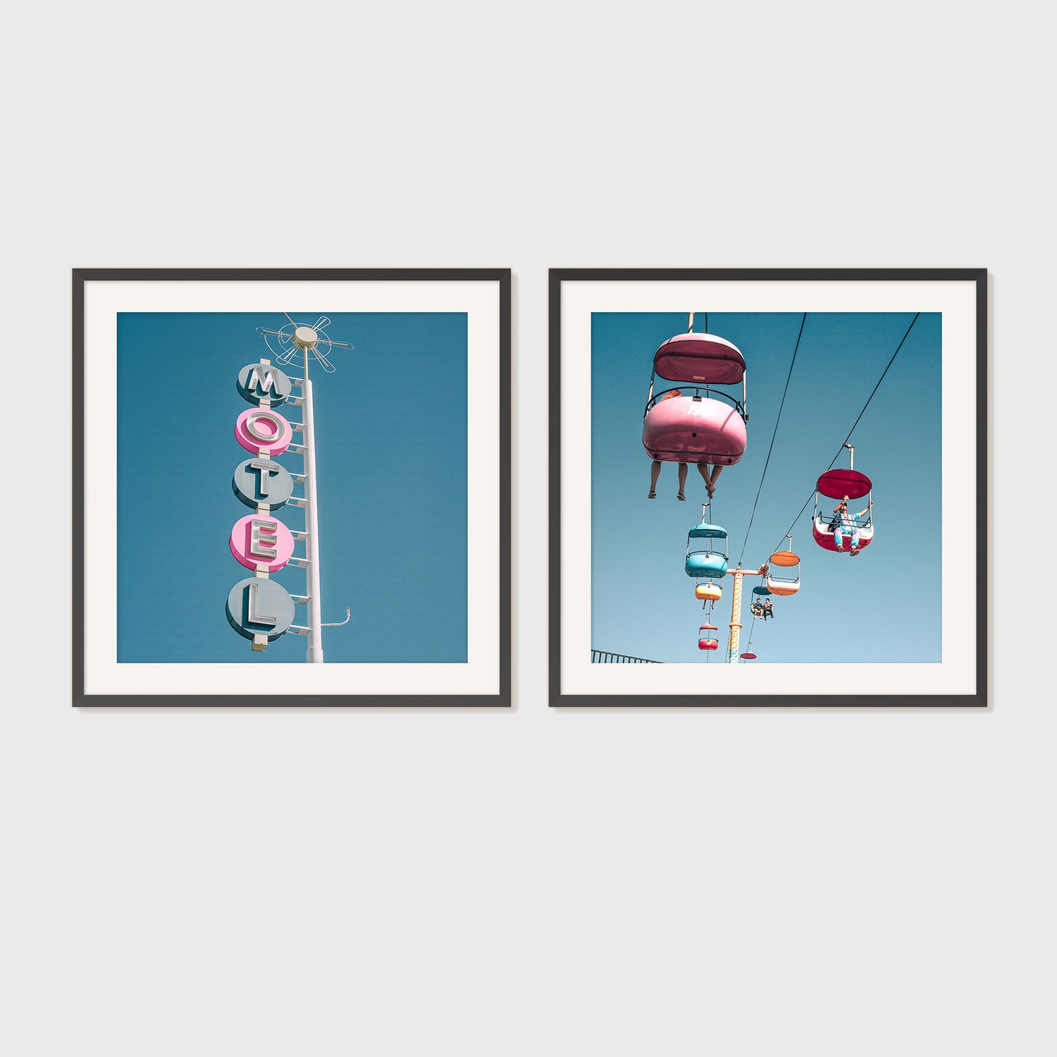 Pink and Blue Retro Motel 2 Photo Set - Sage and Rose Prints