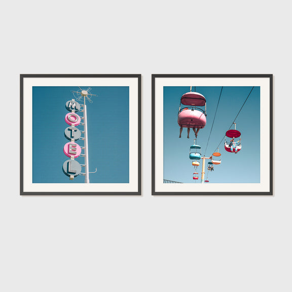 Pink and Blue Retro Motel 2 Photo Set - Sage and Rose Prints