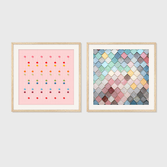 Soft Pink Shades Patterns 2 Photo Set - Sage and Rose Prints