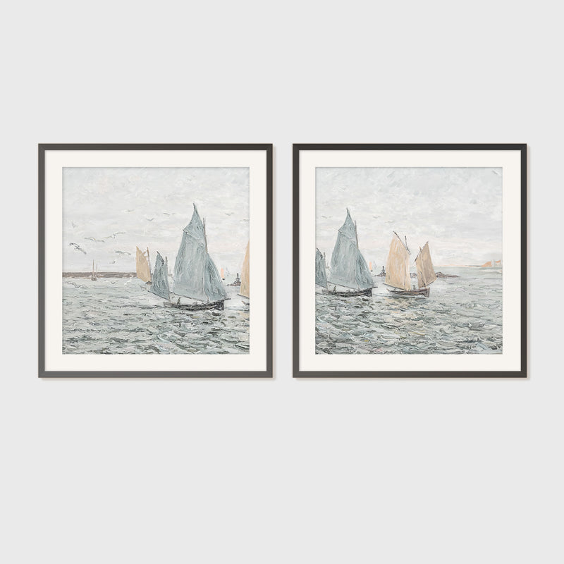 2 Piece Coastal Sailboat Print - Sage and Rose Prints