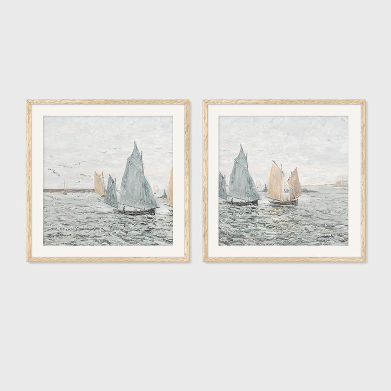 2 Piece Coastal Sailboat Print - Sage and Rose Prints