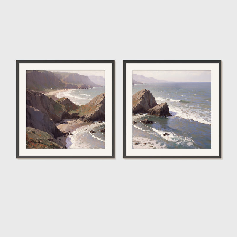 Oregon Coast Art 2-Panel Art Set - Sage and Rose Prints