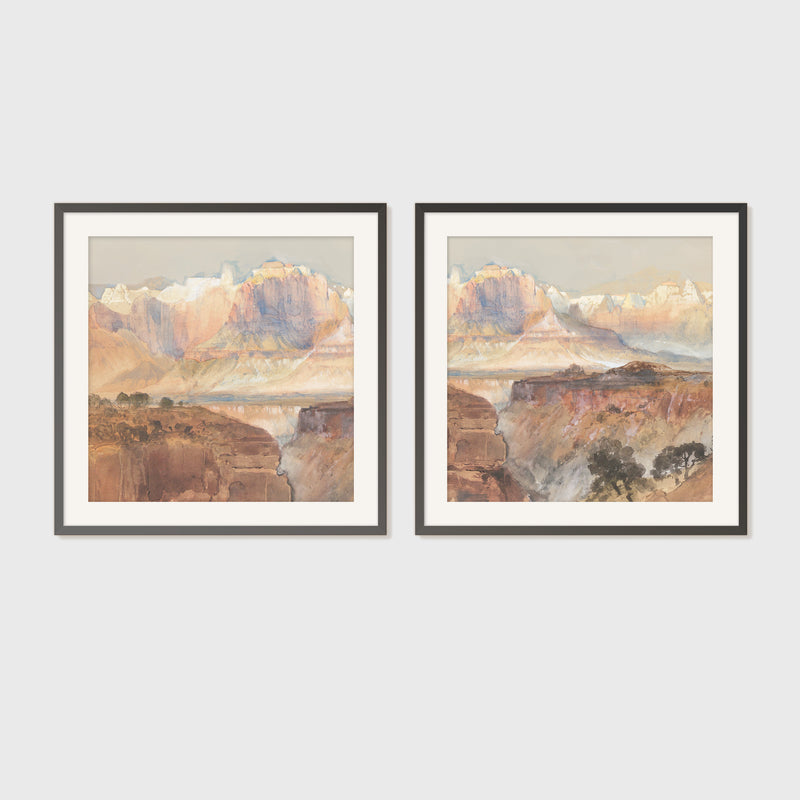 Desert Watercolor 2-Panel Set - Sage and Rose Prints