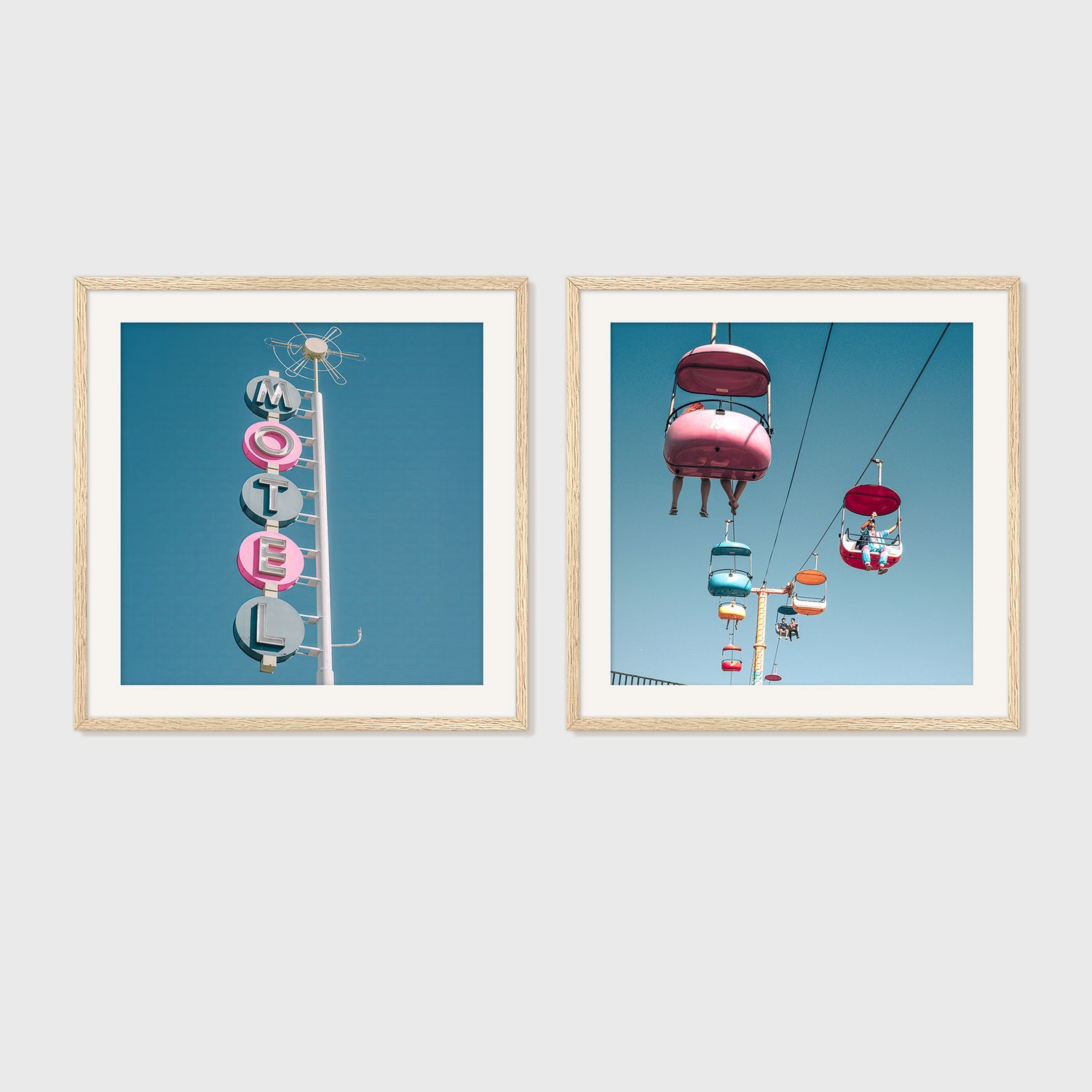 Pink and Blue Retro Motel 2 Photo Set - Sage and Rose Prints
