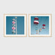 Pink and Blue Retro Motel 2 Photo Set - Sage and Rose Prints