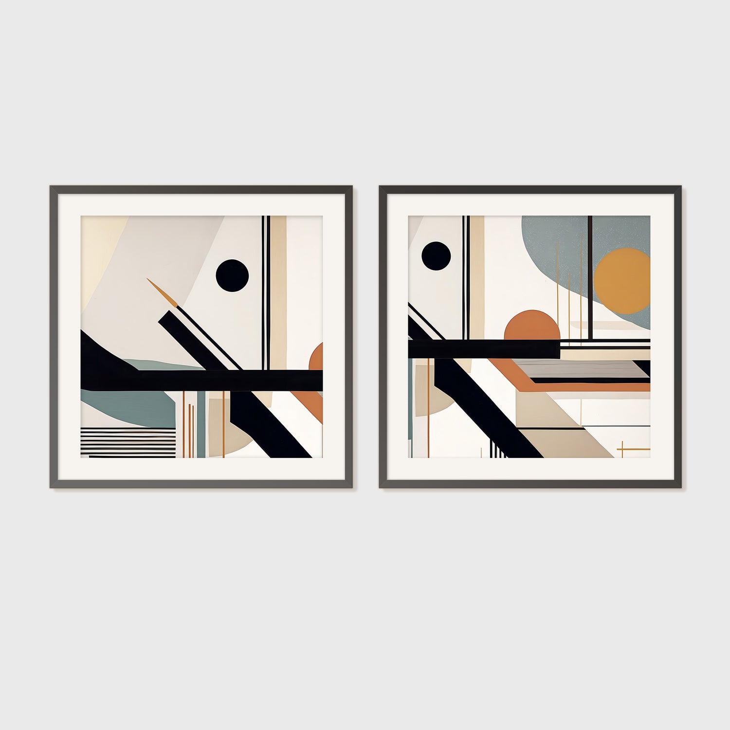 Mid Century Modern Art 07-2x - Sage and Rose Prints