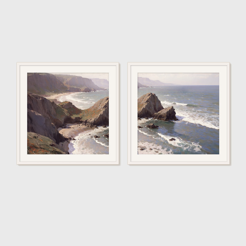 Oregon Coast Art 2-Panel Art Set - Sage and Rose Prints