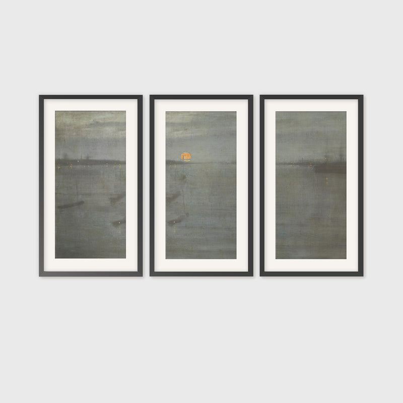 Moonstone Blue Ocean Triptych - Sage and Rose Prints