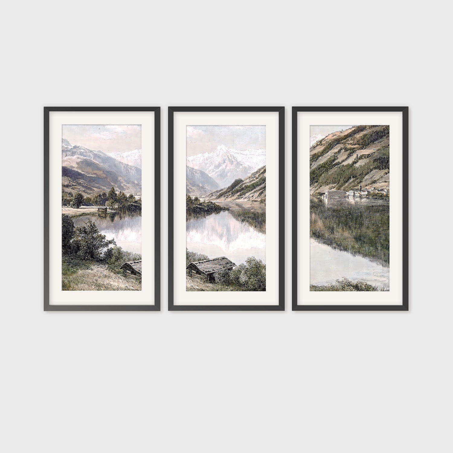 mountain painting for Nature Painting designed for AirBnB rental interior decorating by Sage and Rose Prints