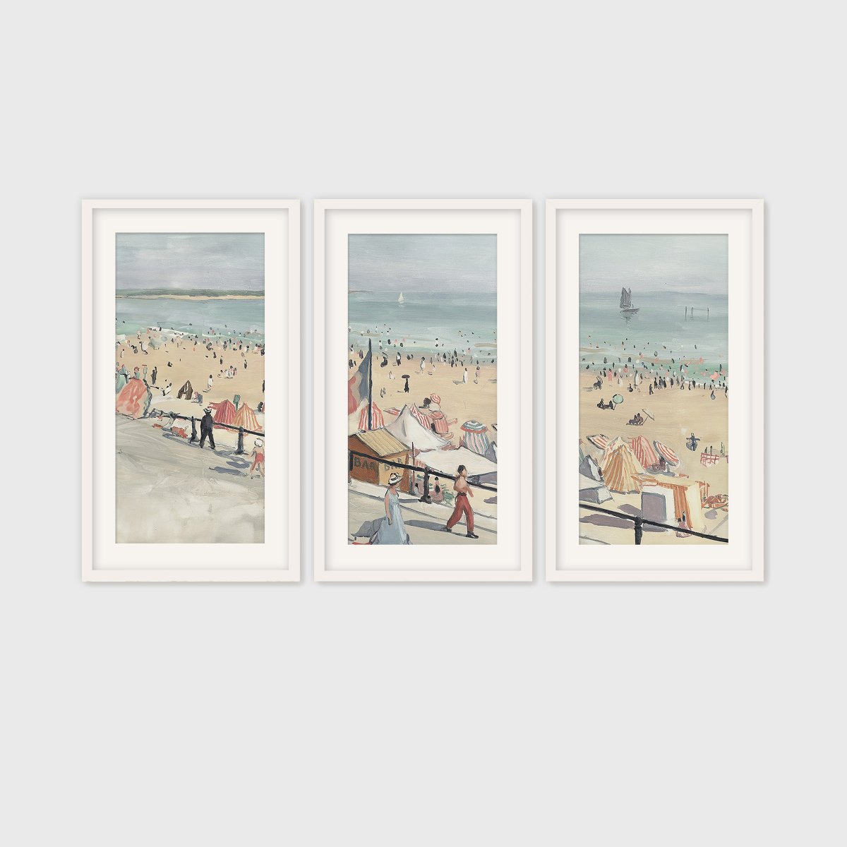 Coastal Wall Art - 07-3x is a Coastal Painting of a peaceful beach ideal for beach cottages and AirBnB interior decor sold by Sage and Rose Prints