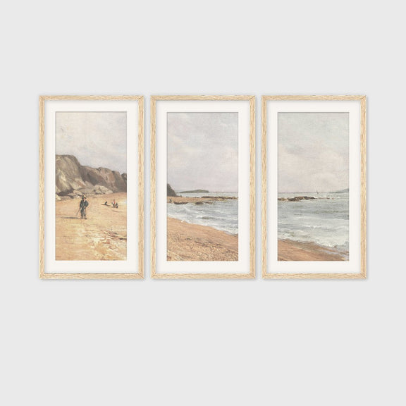 Coastal Wall Art 29-3x is a Coastal Painting of peaceful beach ideal for beach cottage and AirBnB interior decor sold by Sage and Rose Prints